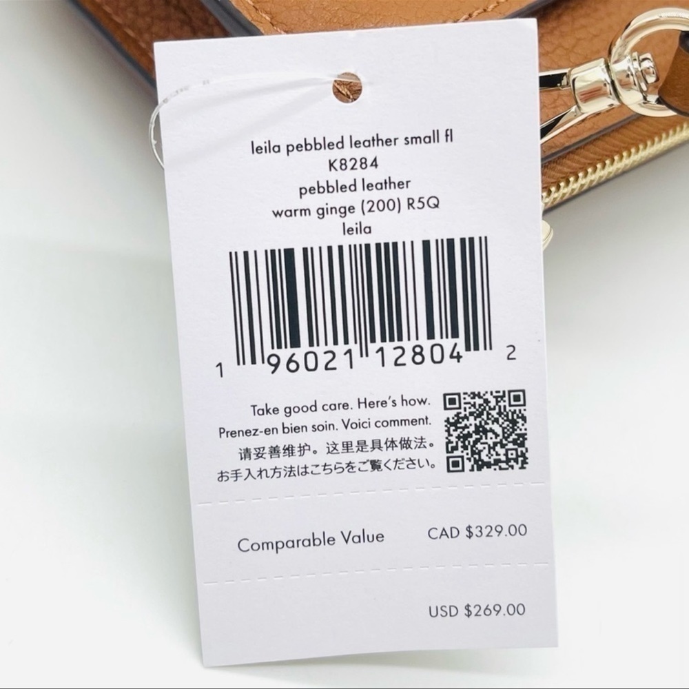 Kate Spade Leila Pebbled Leather Small Flap Crossbody Bag Brown/Gold (NWT) - Picture 9 of 9